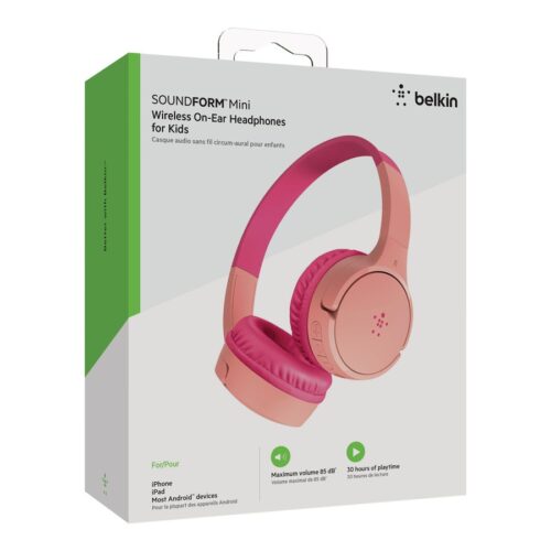 BELKIN SOUNDFORM Mini Wired On-Ear Headphones for Kids Pink