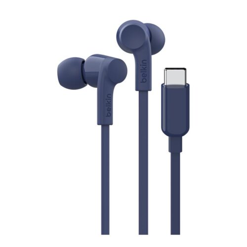 BELKIN USB-C EARBUDS W/ ADJUSTABLE VOLUME LIMITER BLUE