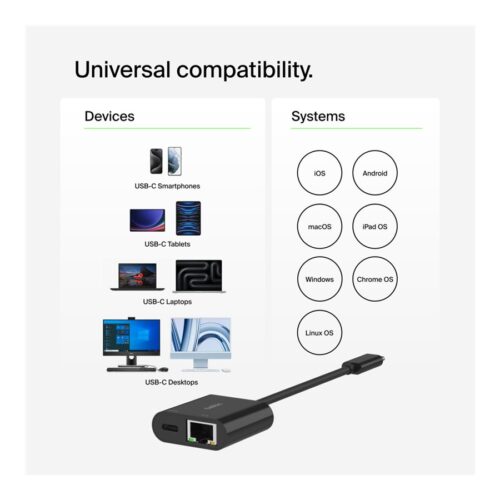 BELKIN USB-C Ethernet Adapter 100W PD