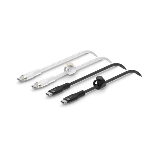 BELKIN USB-C to USB-C Braided Silicone White Black Mix 1m Twin Pack