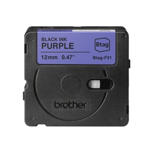 BROTHER 12MM Black on Purple BTAGF31 Ribbon