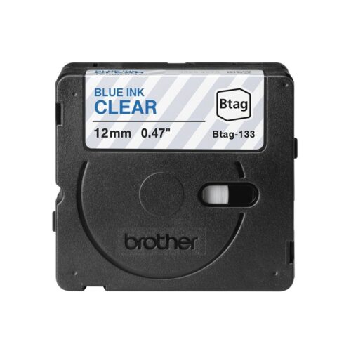 BROTHER 12MM Blue on Transparent BTAG133 Tape