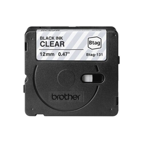 BROTHER 12MM BTAG131 Tape Black on Transparent