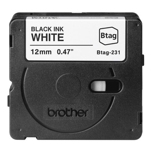 BROTHER 12MM BTAG231 Ribbon Black on White