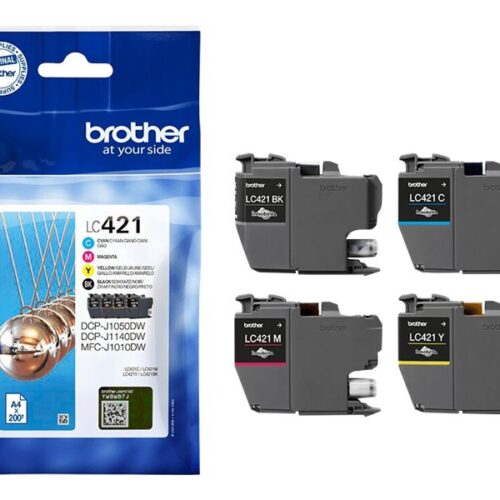 BROTHER 4-pack of Black Cyan Magenta and Yellow 200-page standard capacity ink cartridges for DCP-J1050DW MFC-J1010DW and DCP-J11