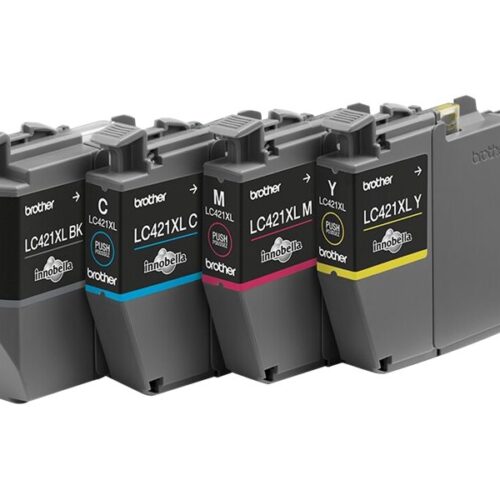 BROTHER 4-pack of Black Cyan Magenta and Yellow 500-page high capacity ink cartridges for DCP-J1050DW MFC-J1010DW and DCP-J11