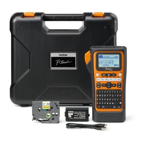 BROTHER Bluetooth connectable electrician labeling machine 18mm ribbon max QWERTY keyboard delivered with case