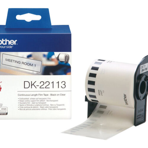 BROTHER DK22113 Ruban continu film Noir -Transparent – largeur 62 mm