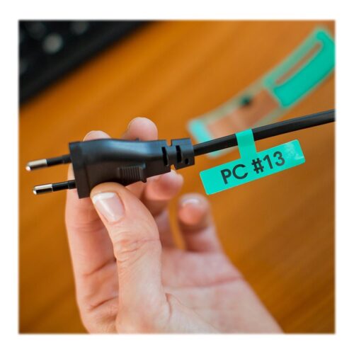 BROTHER FLe-7511 21MMX45MM Black on White Flag Tape for Brother P-touch D800W P900W P950NW