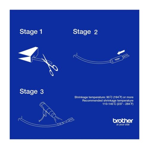 BROTHER Heat Shrink Tube Black on White 11.2mm