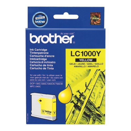 BROTHER LC-1000 cartouche d encre jaune capacité standard 400 pages pack de 1