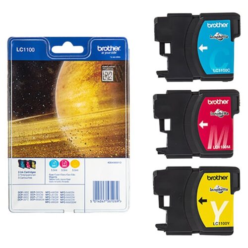 BROTHER LC-1100 cartouche d encre cyan, magenta et jaune capacité standard 3 x 7.5ml 3 x 325 pages 3-pack blister sans alarme