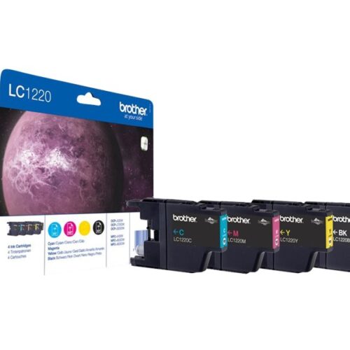 BROTHER LC-1220 cartouche d encre noir et tricolore capacité standard 4 x 300 pages 1-pack blister sans alarme