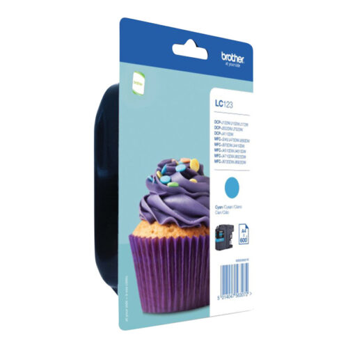 BROTHER LC-123 cartouche d encre cyan haute capacité 600 pages 1-pack blister sans alarme