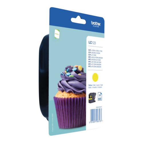 BROTHER LC-123 cartouche d encre jaune haute capacité 600 pages 1-pack blister sans alarme