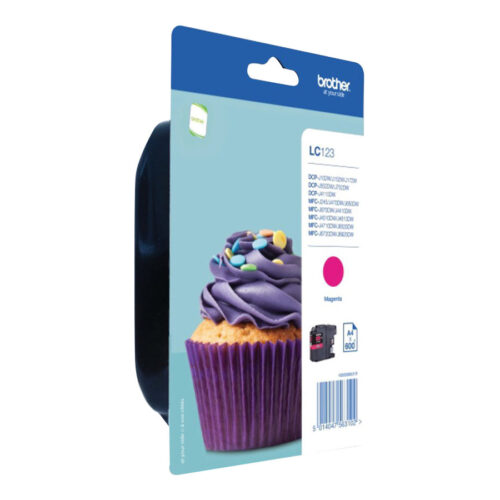 BROTHER LC-123 cartouche d encre magenta haute capacité 600 pages 1-pack blister sans alarme