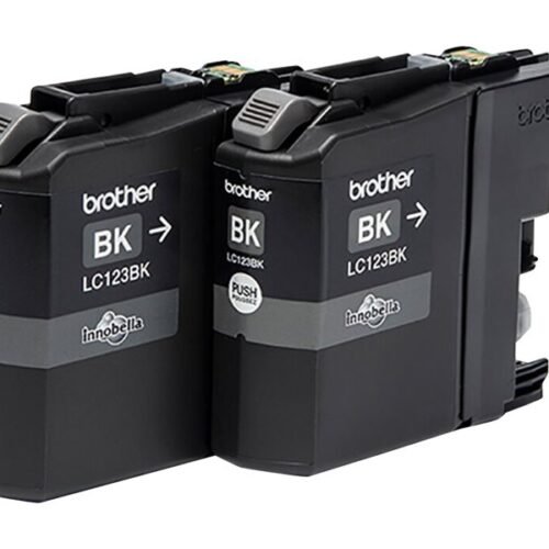 BROTHER LC-123 cartouche d encre noir capacité standard 2 x 600 pages 2-pack blister sans alarme