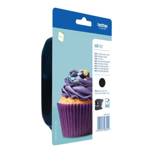BROTHER LC-123 cartouche d encre noir haute capacité 600 pages 1-pack blister sans alarme