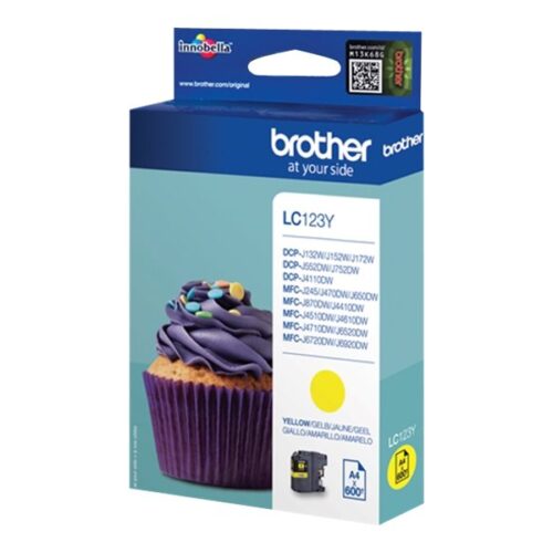 BROTHER LC-123 cartouche dencre jaune capacité standard 600 pages pack de 1