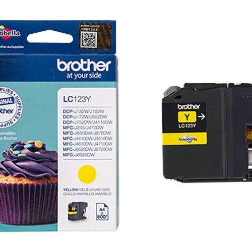 BROTHER LC-123 cartouche dencre jaune capacité standard 600 pages pack de 1