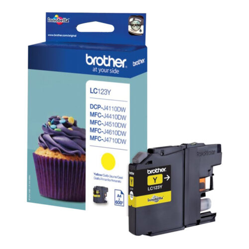 BROTHER LC-123 cartouche dencre jaune capacité standard 600 pages pack de 1