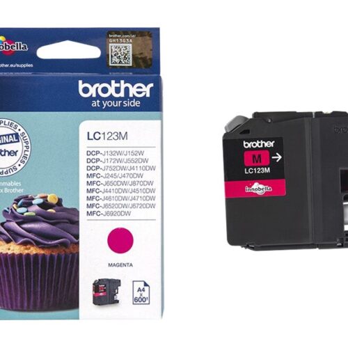 BROTHER LC-123 cartouche dencre magenta capacité standard 600 pages pack de 1