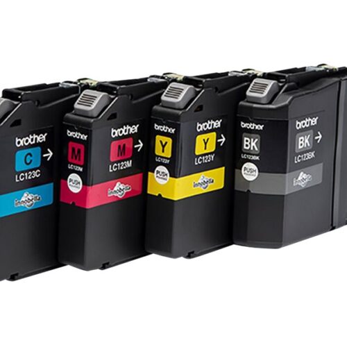 BROTHER LC-123 cartouche dencre noir et tricolore capacité standard 1-pack blister sans alarme
