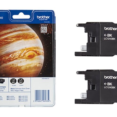 BROTHER LC-1240 cartouche d encre noir haute capacité 2×600 pages 1-pack blister sans alarme