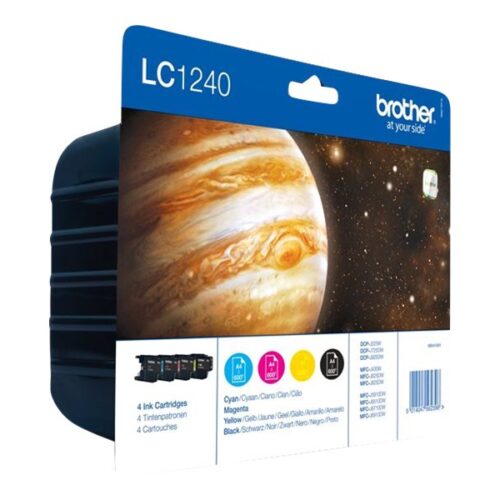 BROTHER LC-1240 cartouche dencre noir et tricolore haute capacité 600 pages 1-pack blister sans alarme