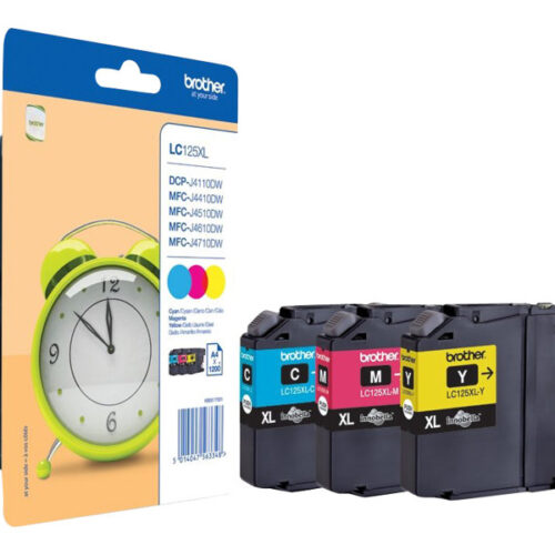 BROTHER LC-125XL cartouche d encre cyan, magenta et jaune haute capacité 1-pack blister sans alarme