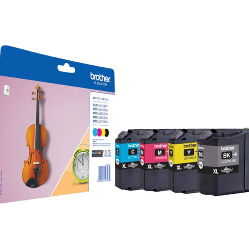 BROTHER LC-127XL cartouche dencre noir et tricolore haute capacité 1-pack blister sans alarme