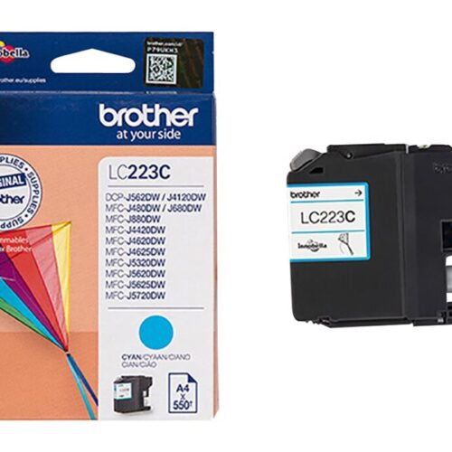 BROTHER LC-223 cartouche d encre cyan capacité standard 550 pages pack de 1