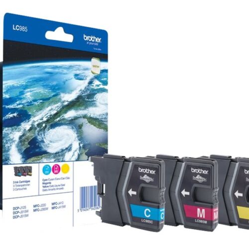 BROTHER LC-985 cartouche d encre cyan, magenta et jaune capacité standard 3 x 260 pages 3-pack blister sans alarme