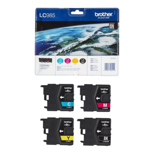BROTHER LC-985 cartouche d encre noir et tricolore capacité standard nr: 300 pages, cl: 260 pages 4-pack blister sans alarme
