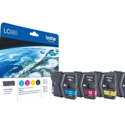 BROTHER LC-985 cartouche d encre noir et tricolore capacité standard nr: 300 pages, cl: 260 pages 4-pack blister sans alarme