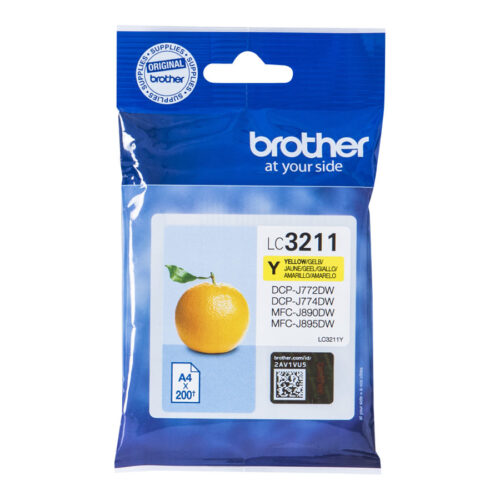 BROTHER LC3211Y Yellow ink cartridge with a capacity of 200 pages