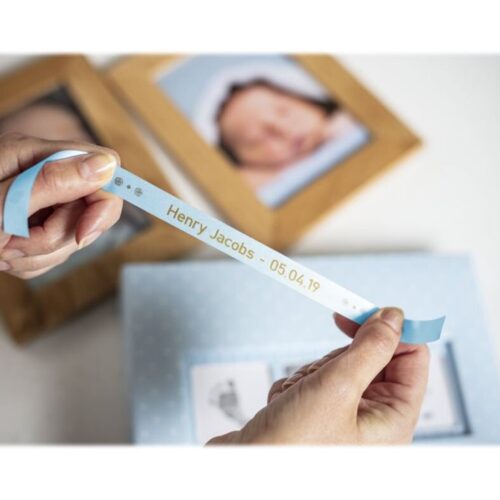 BROTHER P-Touch 12mm light blue/gold ribbon tape