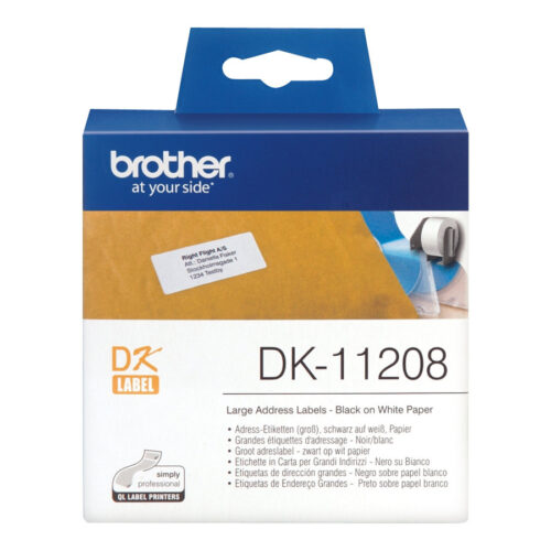 BROTHER P-TOUCH DK-11208 die-cut adress label big 38x90mm 400 labels
