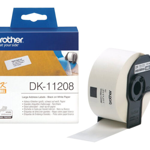 BROTHER P-TOUCH DK-11208 die-cut adress label big 38x90mm 400 labels