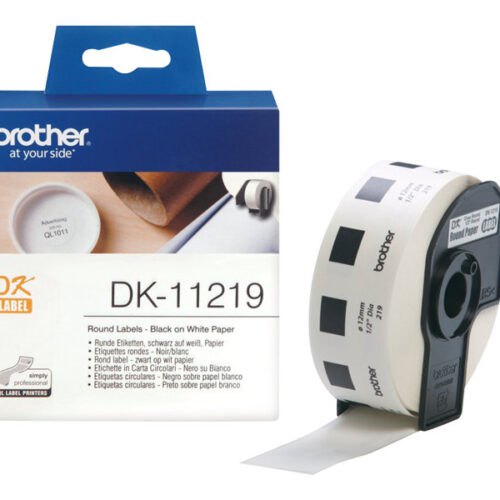 BROTHER P-TOUCH DK-11219 die-cut round label 12x12mm 1200 labels