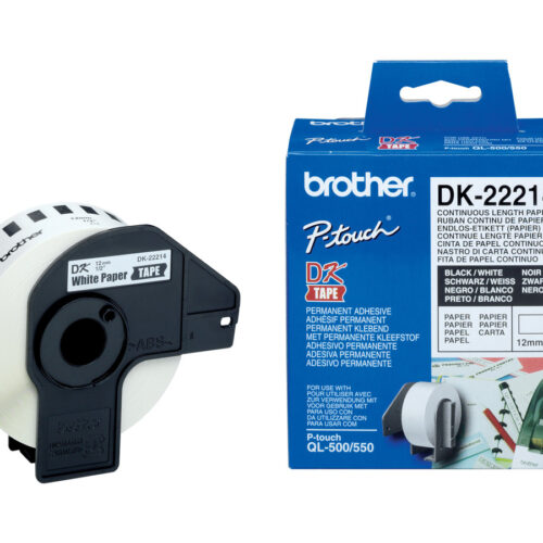 BROTHER P-TOUCH DK-22214  continue length  papier 12mm x 30.48m