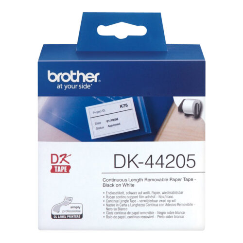 BROTHER P-TOUCH DK-44205 removable blanc thermal  papier 62mm x 30.48m