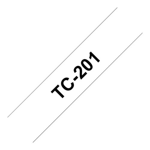 BROTHER P-TOUCH TC-201 noir sur blanc 12mm
