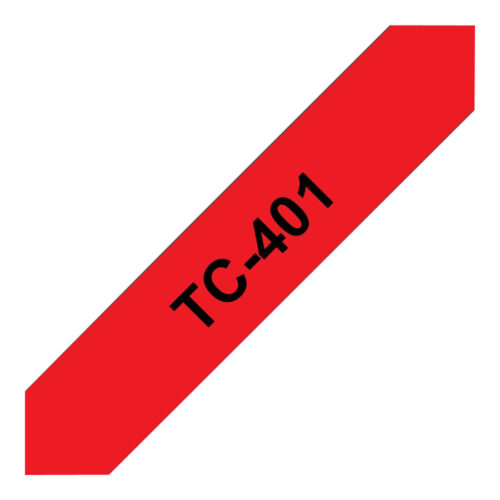BROTHER P-TOUCH TC-401 noir sur rouge 12mm