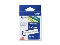 BROTHER P-TOUCH TZE-135 blanc sur clear 12mm