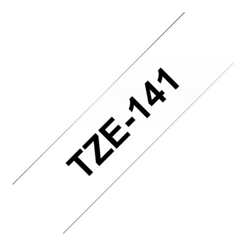 BROTHER P-TOUCH TZE-141 noir sur clear 18mm