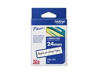 BROTHER P-TOUCH TZE-151 noir sur clear 24mm