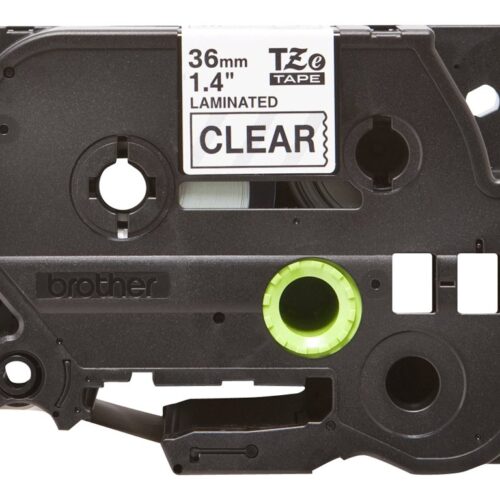 BROTHER P-TOUCH TZE-161 noir sur clear 36mm