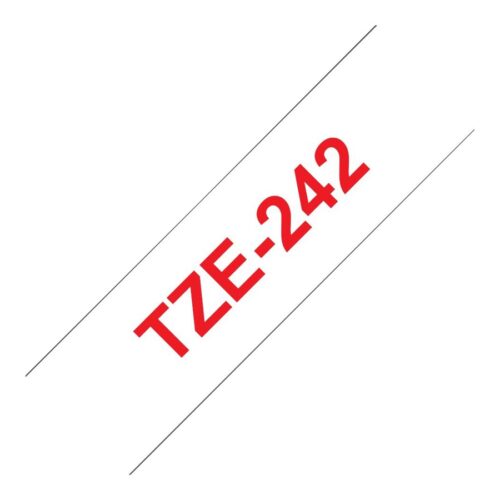 BROTHER P-TOUCH TZE-242 rouge sur blanc 18mm