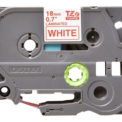 BROTHER P-TOUCH TZE-242 rouge sur blanc 18mm
